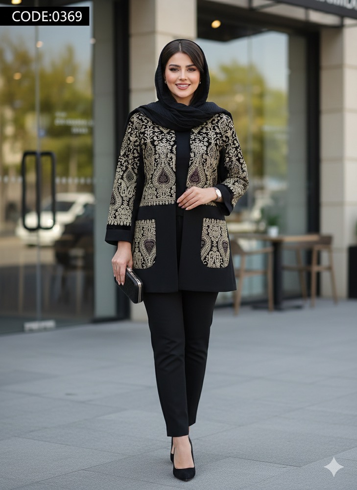 مانتو کتی مجلسی سوزن دوزی زارا