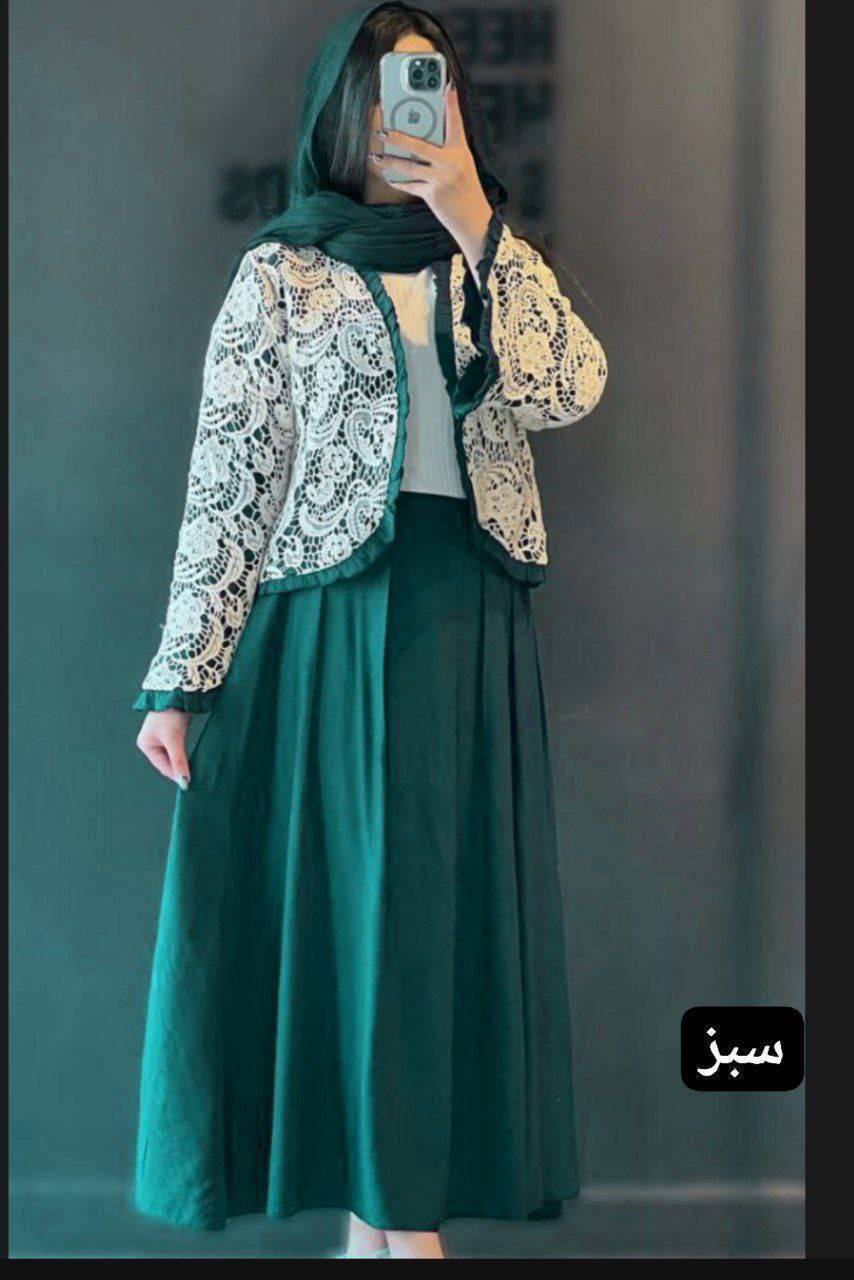 ست کراپ کت و دامن