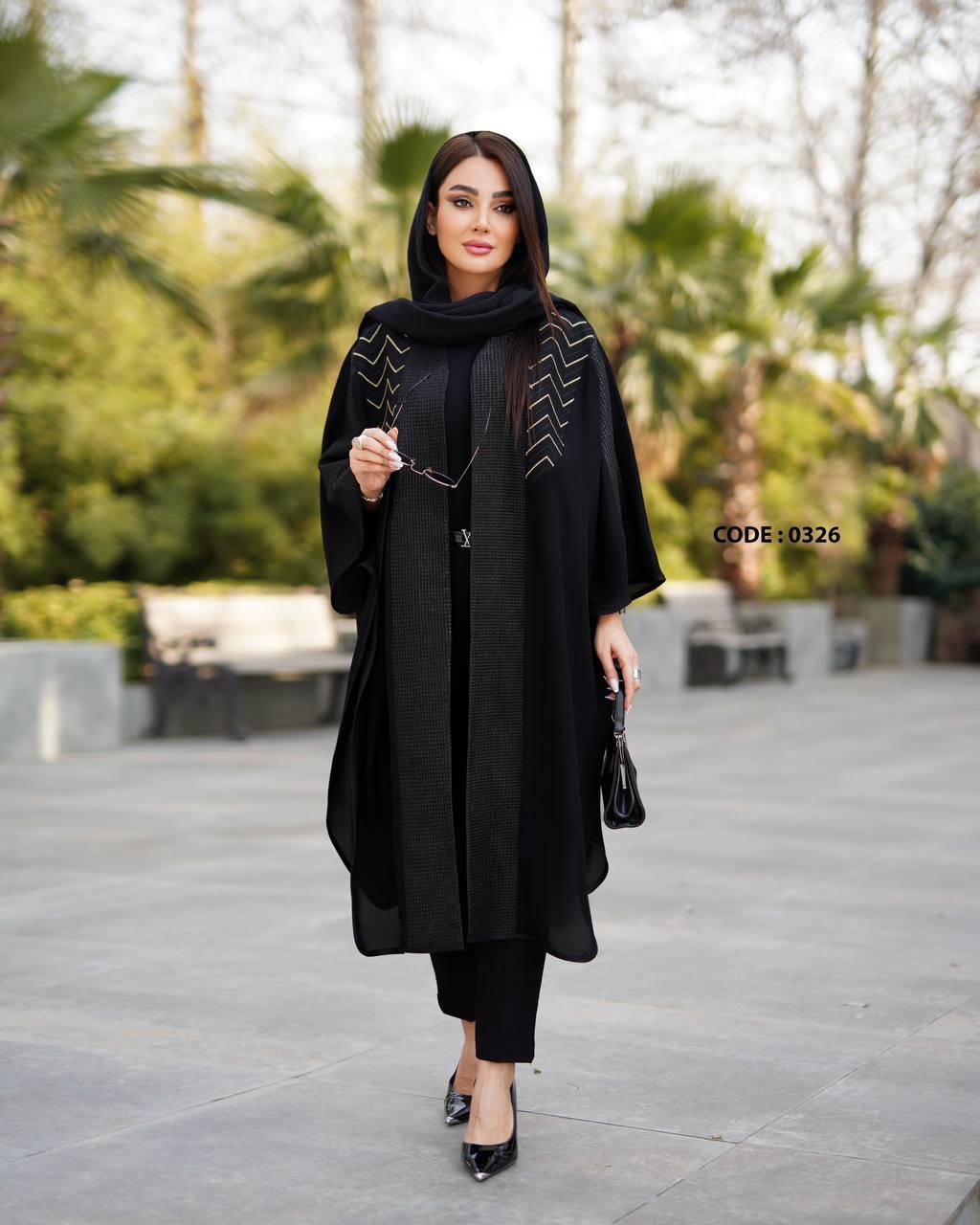 مانتو پانچ کرپ حریر گل اندام