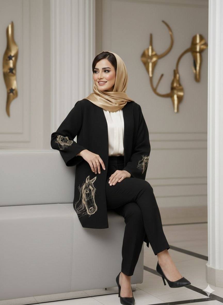 مانتو مجلسی گلدوزی سایز بزرگ ایلیا