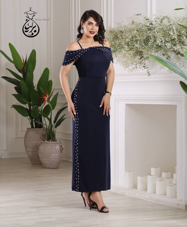 پیراهن مجلسی غواصی نگین دوزی دلین