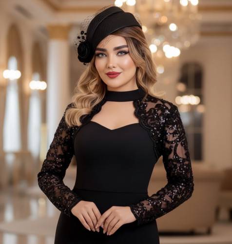 پیراهن مجلسی کرپ غواصی نازنین