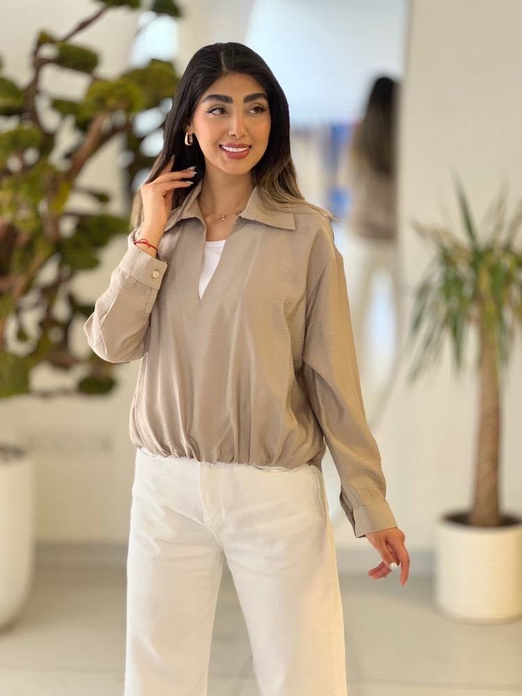شومیز جلو بسته کمر کش پری