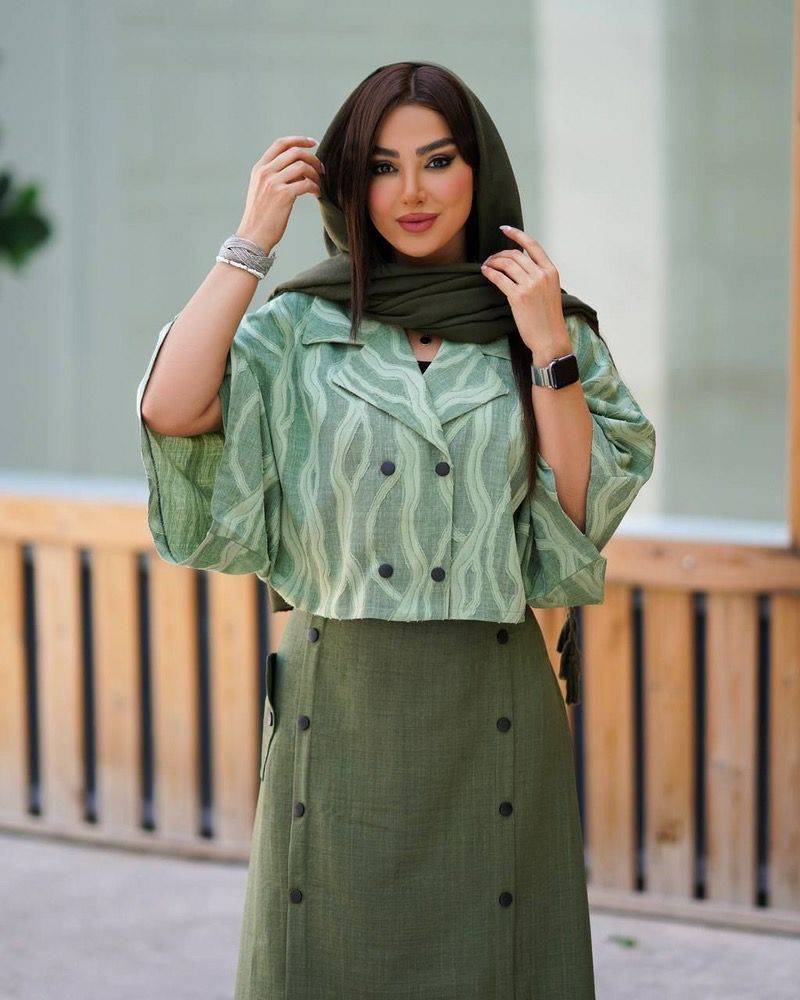 ست لینن پانچ و دامن روشنا