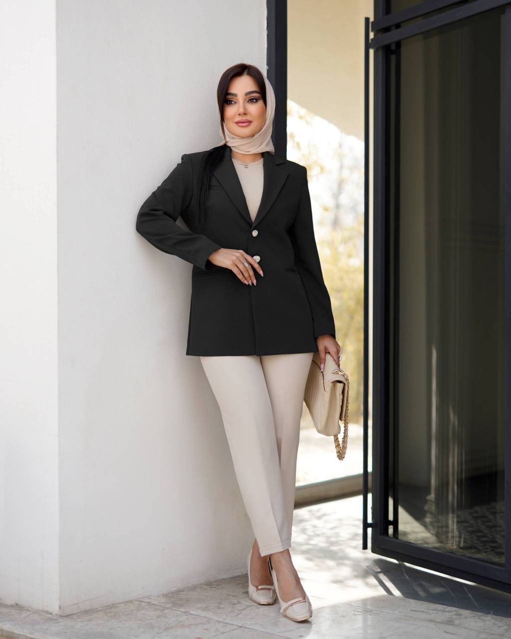 کت کلاسیک یقه انگلیسی سایز بزرگ دو دکمه هلیا