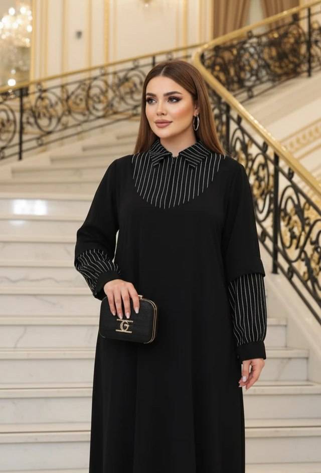 مانتو پیراهنی کرپ فریسا