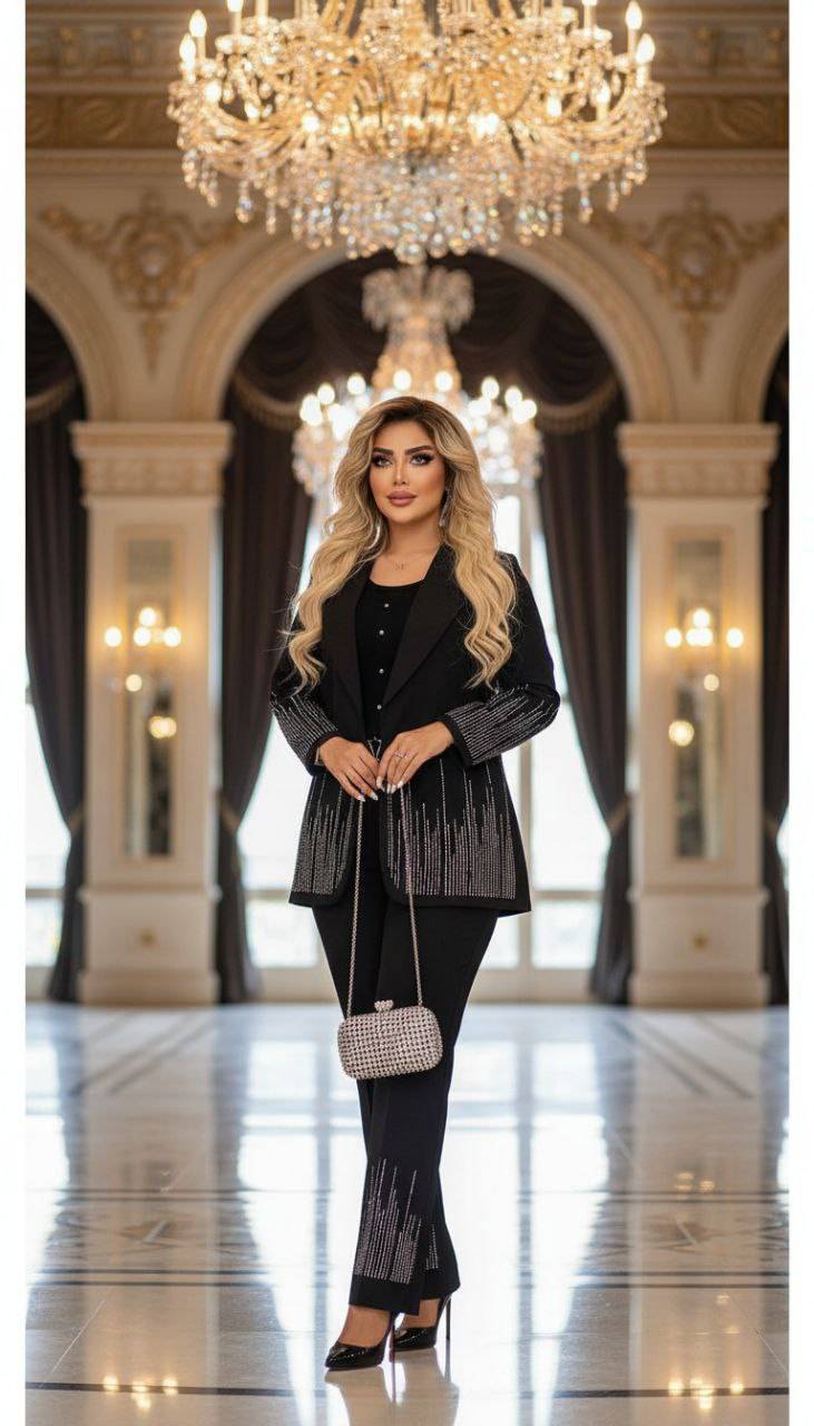 ست کت شلوار مجلسی سنگ کاری آبشار