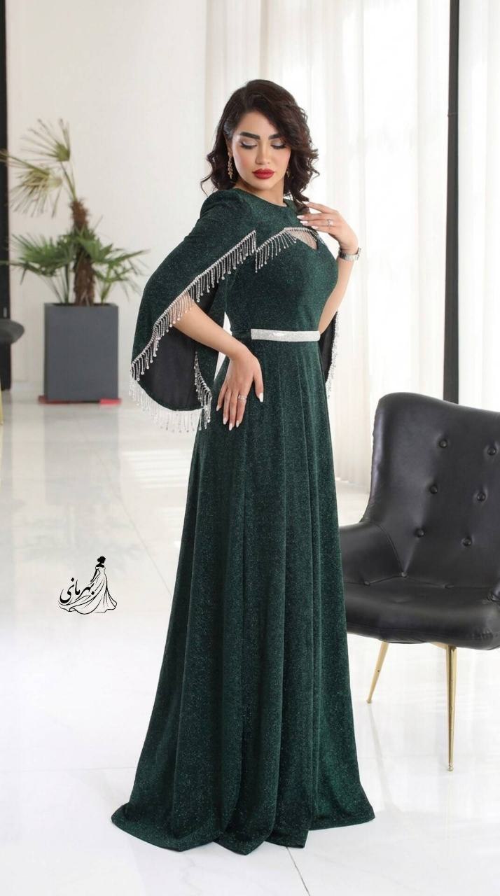 پیراهن بلند مجلسی لمه زنجیر دار روشنا